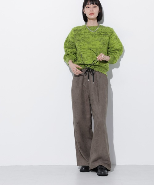 Apo(s)ture(アポスチャー)の「ARIA-004/フェイクスエードドロストワイトパンツ(その他パンツ・レディース・ベージュ/グリーン/グレー/ブラック・XS/S/M/L/XL)」の11枚目の写真