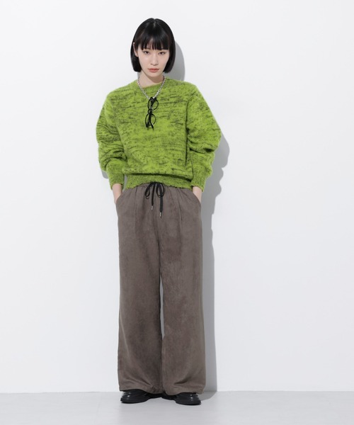 Apo(s)ture(アポスチャー)の「ARIA-004/フェイクスエードドロストワイトパンツ(その他パンツ・レディース・ベージュ/グリーン/グレー/ブラック・XS/S/M/L/XL)」の15枚目の写真