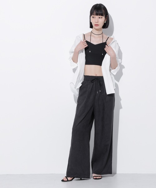 Apo(s)ture(アポスチャー)の「ARIA-004/フェイクスエードドロストワイトパンツ(その他パンツ・レディース・ベージュ/グリーン/グレー/ブラック・XS/S/M/L/XL)」の22枚目の写真