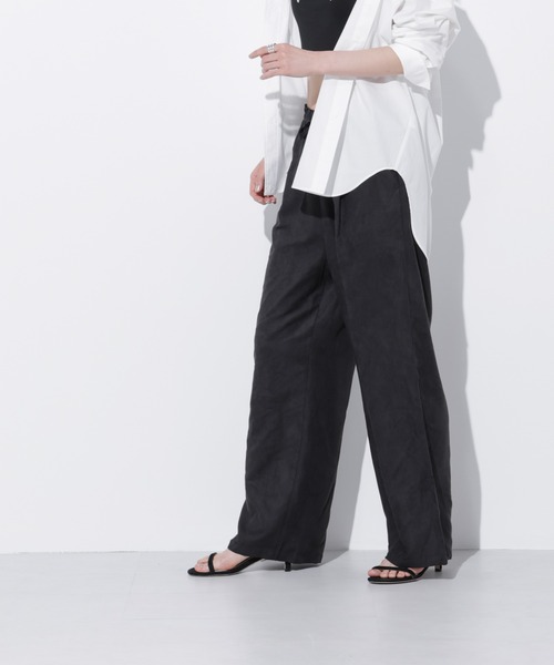 Apo(s)ture(アポスチャー)の「ARIA-004/フェイクスエードドロストワイトパンツ(その他パンツ・レディース・ベージュ/グリーン/グレー/ブラック・XS/S/M/L/XL)」の21枚目の写真