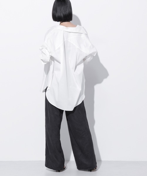 Apo(s)ture(アポスチャー)の「ARIA-004/フェイクスエードドロストワイトパンツ(その他パンツ・レディース・ベージュ/グリーン/グレー/ブラック・XS/S/M/L/XL)」の19枚目の写真