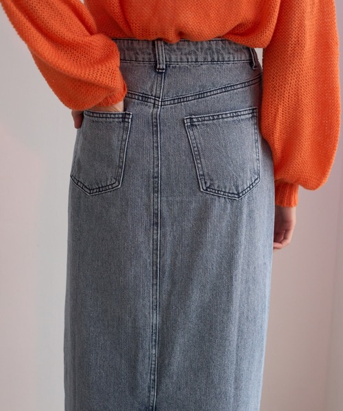 Formeque(フォルミーク)の「デニムタイトスカート(デニムスカート・レディース・ブルー/ブラック・SMALL/MEDIUM)」の3枚目の写真