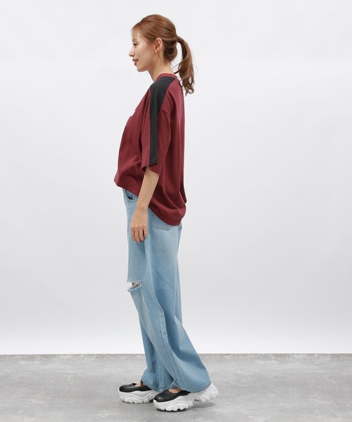 LAKOLE（ラコレ）の「アソートゲームプリントＴ / 142963（Tシャツ/カットソー・レディース・オフホワイト/ブラック/ボルドー・FREE）」の14枚目の写真