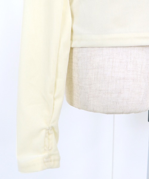 BLUEEAST(ブルーイースト)の「ベロアクルーネックカットソー(Tシャツ/カットソー・レディース・ネイビー/アイボリー/ブラック/モカ/ダークオレンジ/ブラウン・MEDIUM)」の18枚目の写真