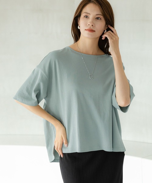 Elura（エルーラ）の「＜接触冷感＞ひやっとタッチベーシックTシャツ/138093（Tシャツ/カットソー・レディース・グリーン系その他/ブラック/グレー/ホワイト・MEDIUM/SMALL/LARGE）」の4枚目の写真