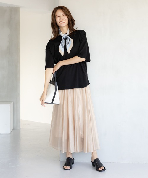 Elura（エルーラ）の「＜接触冷感＞ひやっとタッチベーシックTシャツ/138093（Tシャツ/カットソー・レディース・グリーン系その他/ブラック/グレー/ホワイト・MEDIUM/SMALL/LARGE）」の7枚目の写真