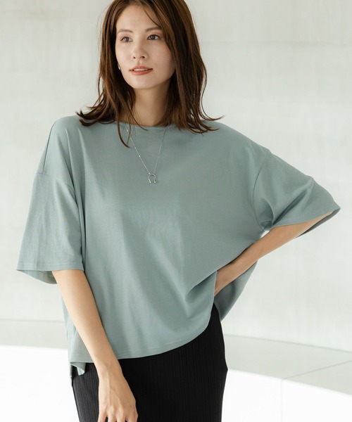 Elura（エルーラ）の「＜接触冷感＞ひやっとタッチベーシックTシャツ/138093（Tシャツ/カットソー・レディース・グリーン系その他/ブラック/グレー/ホワイト・MEDIUM/SMALL/LARGE）」の22枚目の写真