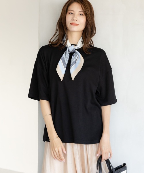 Elura（エルーラ）の「＜接触冷感＞ひやっとタッチベーシックTシャツ/138093（Tシャツ/カットソー・レディース・グリーン系その他/ブラック/グレー/ホワイト・MEDIUM/SMALL/LARGE）」の5枚目の写真