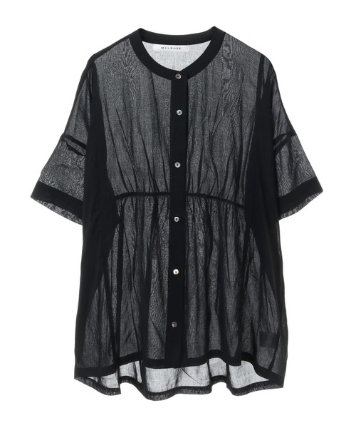 MELROSE メルローズ　上品シルクデザインブラウス　長袖 シアーブラウス（シャツ/ブラウス）｜MELROSE claire