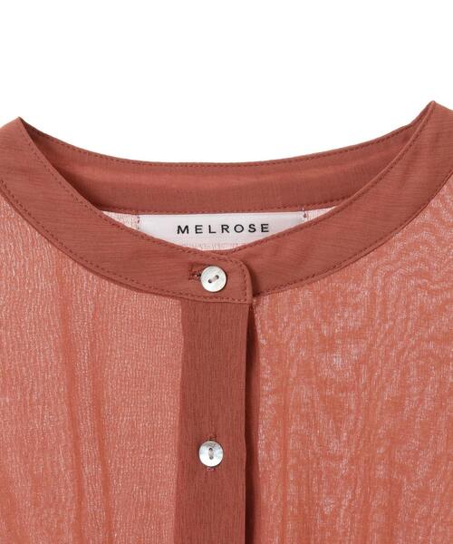 MELROSE - MELROSE メルローズ　上品シルクブラウス　長袖 シアーブラウス（シャツ/ブラウス）｜MELROSE claire