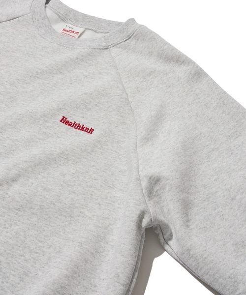 Healthknit】Classic Sweat Crew L/S w/Logo Enmbroidery / クルー