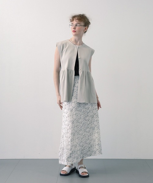 saloon（サルーン）の「SALOON(サルーン)/ぼかし柄セミマーメイドスカート（スカート・レディース・オフホワイト/ベージュ・FREE）」の8枚目の写真