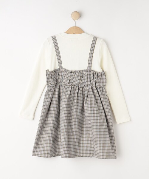 SHOO・LA・RUE(シューラルー)の「◆【110-140cm】フロントジップ使い チェックドッキングワンピース(ワンピース・キッズ・ブラック系1/モスグリーン系1/サックスブルー系1・12/13/14/11)」の6枚目の写真