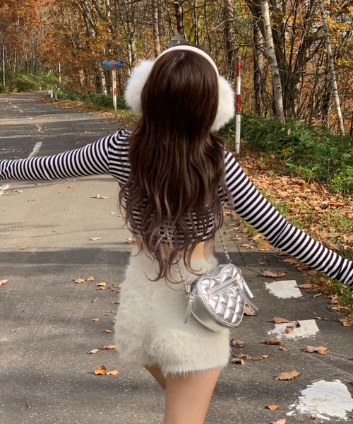 INTER FACTORY（インターファクトリー）の「mayu - シャギーショートパンツ (セットアップ)（その他パンツ・レディース・ブラック/グレー/アイボリー・FREE）」の10枚目の写真