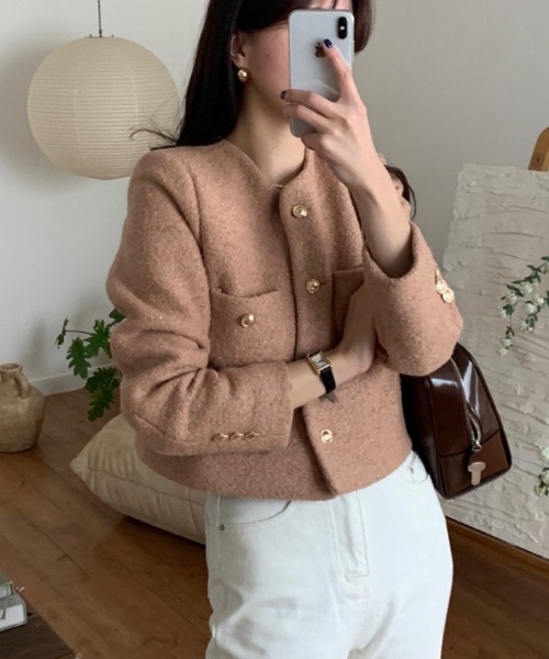 ノーカラージャケット（ピンク系）一覧 - WEAR