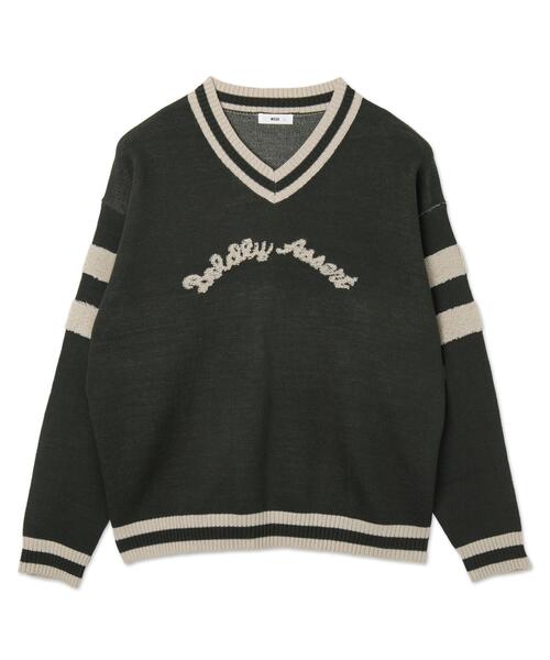 WEGO（ウィゴー）の「WEGO/ラインチルデンニットプルオーバー（ニット/セーター・メンズ・ダークグリーン/オフホワイト・MEDIUM/LARGE）」の10枚目の写真