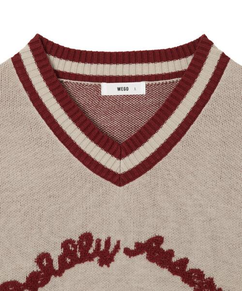 WEGO（ウィゴー）の「WEGO/ラインチルデンニットプルオーバー（ニット/セーター・メンズ・ダークグリーン/オフホワイト・MEDIUM/LARGE）」の13枚目の写真