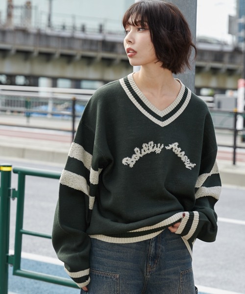 セール】WEGO/ラインチルデンニットプルオーバー（ニット