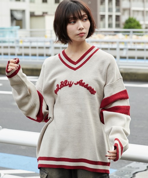 WEGO（ウィゴー）の「WEGO/ラインチルデンニットプルオーバー（ニット/セーター・メンズ・ダークグリーン/オフホワイト・MEDIUM/LARGE）」の20枚目の写真