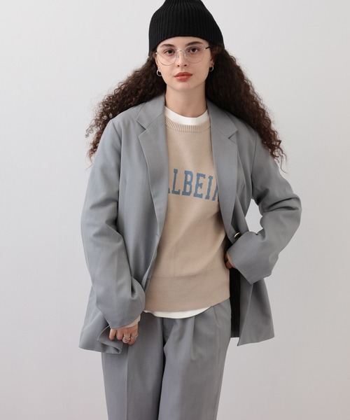 saloon（サルーン）の「SALOON(サルーン)/ シングルセミロングジャケット【手洗い可】セットアップ可（テーラードジャケット・レディース・グレー/ブラック・SMALL/MEDIUM）」の9枚目の写真