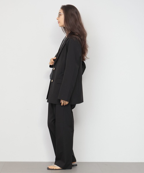 saloon（サルーン）の「SALOON(サルーン)/ シングルセミロングジャケット【手洗い可】セットアップ可（テーラードジャケット・レディース・グレー/ブラック・SMALL/MEDIUM）」の12枚目の写真