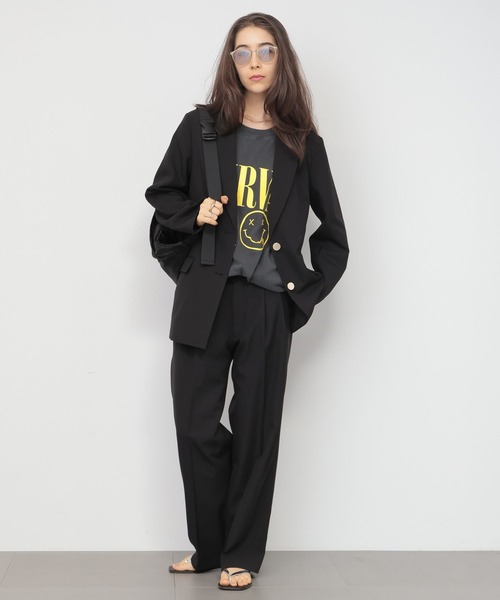 saloon（サルーン）の「SALOON(サルーン)/ シングルセミロングジャケット【手洗い可】セットアップ可（テーラードジャケット・レディース・グレー/ブラック・SMALL/MEDIUM）」の13枚目の写真