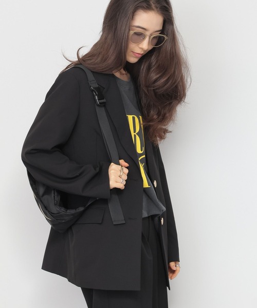 saloon（サルーン）の「SALOON(サルーン)/ シングルセミロングジャケット【手洗い可】セットアップ可（テーラードジャケット・レディース・グレー/ブラック・SMALL/MEDIUM）」の17枚目の写真