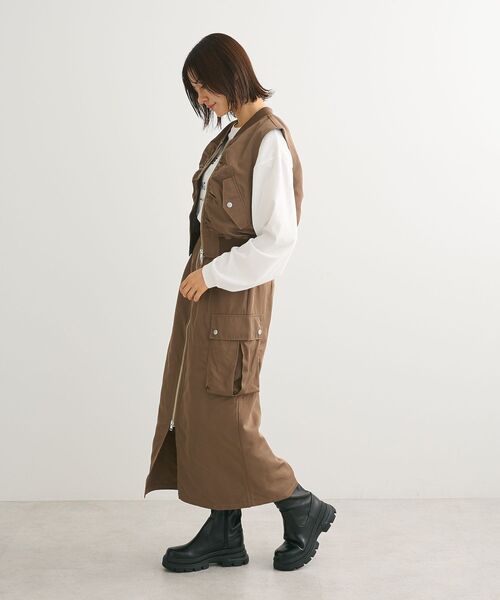 Sugar spoon（シュガースプーン）の「・SUGAR　SPOON　ミリタリーIラインスカート（スカート・レディース・ブラック/カーキ/ボルドー/ブラウン・FREE）」の7枚目の写真