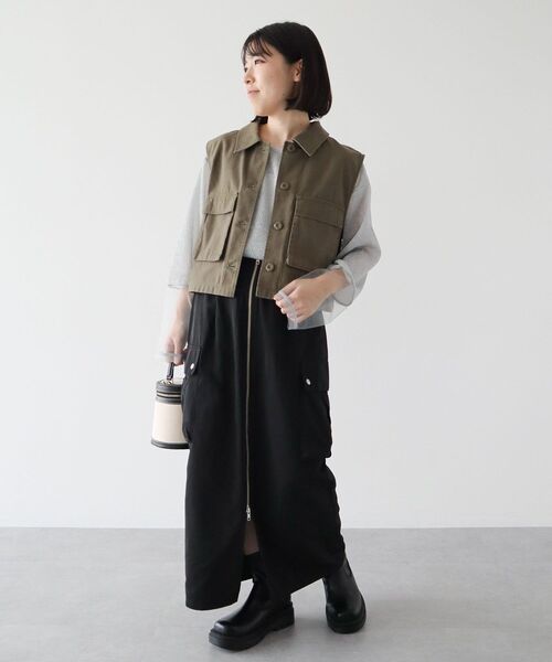 Sugar spoon（シュガースプーン）の「・SUGAR　SPOON　ミリタリーIラインスカート（スカート・レディース・ブラック/カーキ/ボルドー/ブラウン・FREE）」の17枚目の写真