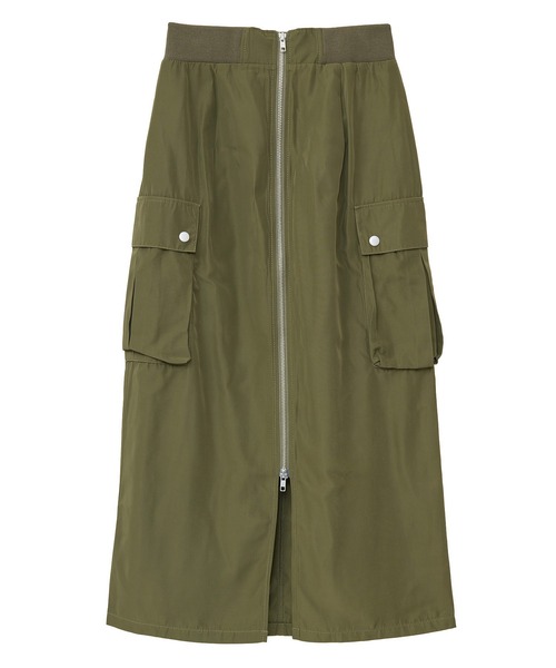 Sugar spoon（シュガースプーン）の「・SUGAR　SPOON　ミリタリーIラインスカート（スカート・レディース・ブラック/カーキ/ボルドー/ブラウン・FREE）」の3枚目の写真