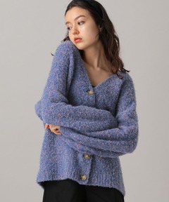 Shaggy knit mix cardigan / シャギーニットミックスカーディガン