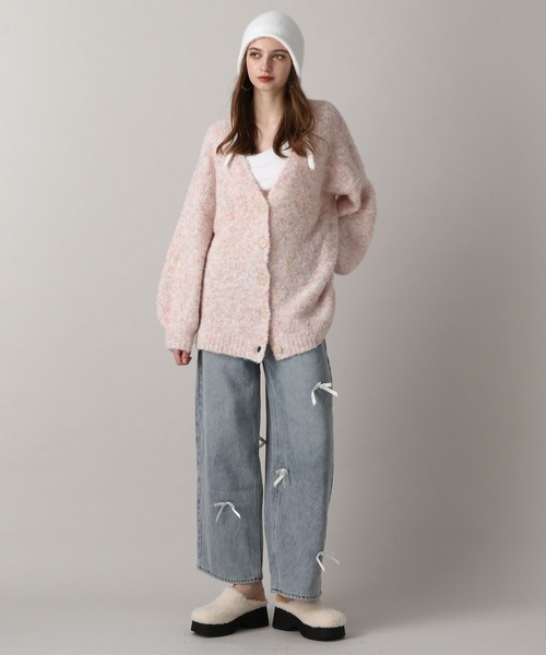 FOREVER 21（フォーエバー トゥエンティーワン）の「【2024FW】ミックスカラーブークレカーディガン（カーディガン/ボレロ・レディース・ピンク/ナチュラル/グレー/イエロー/ブルー・FREE）」の20枚目の写真