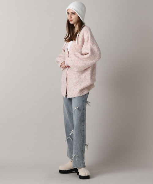 FOREVER 21（フォーエバー トゥエンティーワン）の「【2024FW】ミックスカラーブークレカーディガン（カーディガン/ボレロ・レディース・ピンク/ナチュラル/グレー/イエロー/ブルー・FREE）」の21枚目の写真