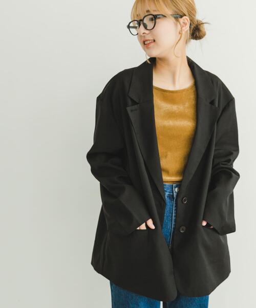 ITEMS URBANRESEARCH（アイテムズ アーバンリサーチ）の「オーバーサイズジャケット（その他アウター・レディース・ブラック/グレー・FREE）」の10枚目の写真