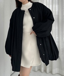 Louere | 中綿ノーカラーバルーンコート(ノーカラーコート)