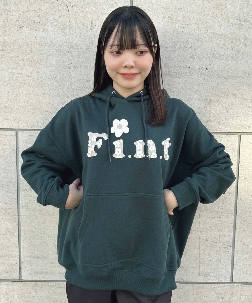 F i.n.t（フィント）の「フラワーFi.n.t発泡プリントパーカー/fint（パーカー・レディース・グリーン/アイボリー・FREE）」の5枚目の写真
