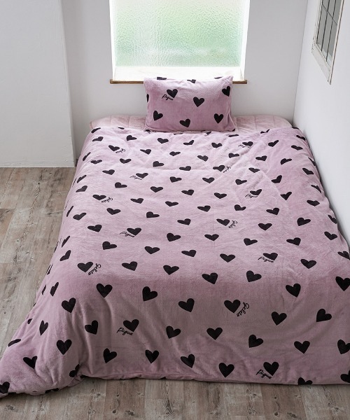 gelato pique Sleep（ジェラートピケスリープ）の「【Sleep】ハート柄 掛けカバー（シングル）（寝具・レディース・ピンク/ピンクベージュ・SMALL）」の3枚目の写真