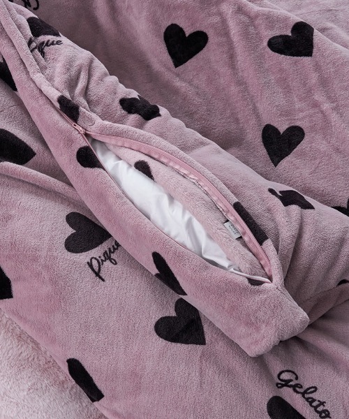 gelato pique Sleep（ジェラートピケスリープ）の「【Sleep】ハート柄 掛けカバー（シングル）（寝具・レディース・ピンク/ピンクベージュ・SMALL）」の7枚目の写真