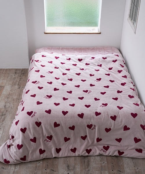 gelato pique Sleep（ジェラートピケスリープ）の「【Sleep】ハート柄 掛けカバー（シングル）（寝具・レディース・ピンク/ピンクベージュ・SMALL）」の4枚目の写真