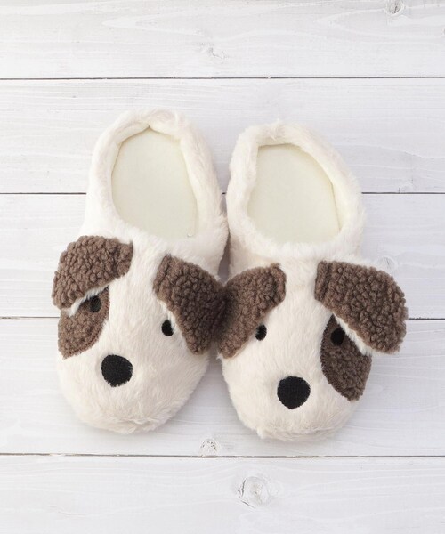 one'sterrace（ワンズテラス）の「【あったか】イヌ スリッパ ブチ（ルームシューズ/スリッパ・レディース・ベージュ系8・99）」の3枚目の写真