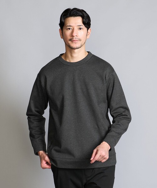 BEAUTY&YOUTH UNITED ARROWS（ビューティーアンドユースユナイテッドアローズ）の「【WEB限定 WARDROBE SMART】ダンボールニット クルーネック スウェット/セットアップ対応（スウェット・メンズ・ブラック/ダークグレー・S/M/L/XL）」の3枚目の写真