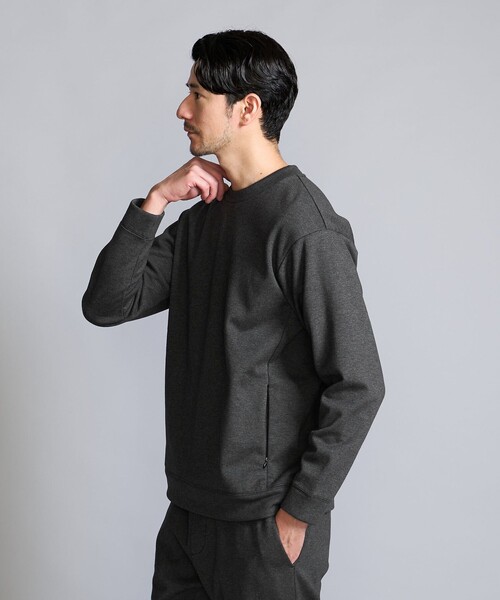 BEAUTY&YOUTH UNITED ARROWS（ビューティーアンドユースユナイテッドアローズ）の「【WEB限定 WARDROBE SMART】ダンボールニット クルーネック スウェット/セットアップ対応（スウェット・メンズ・ブラック/ダークグレー・S/M/L/XL）」の4枚目の写真
