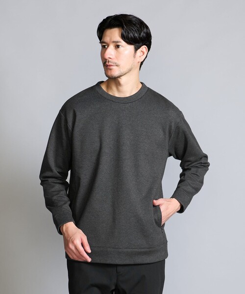 BEAUTY&YOUTH UNITED ARROWS（ビューティーアンドユースユナイテッドアローズ）の「【WEB限定 WARDROBE SMART】ダンボールニット クルーネック スウェット/セットアップ対応（スウェット・メンズ・ブラック/ダークグレー・S/M/L/XL）」の5枚目の写真