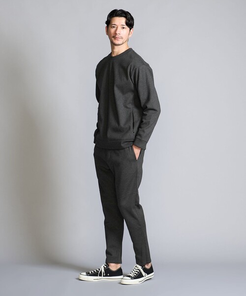BEAUTY&YOUTH UNITED ARROWS（ビューティーアンドユースユナイテッドアローズ）の「【WEB限定 WARDROBE SMART】ダンボールニット クルーネック スウェット/セットアップ対応（スウェット・メンズ・ブラック/ダークグレー・S/M/L/XL）」の6枚目の写真