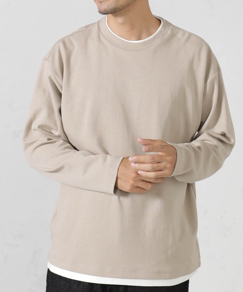 FOUND GOOD(ファウンドグッド)の「クッションレイヤードロンT(Tシャツ/カットソー・メンズ・ブラック/グレー系/ベージュ・S/M/L/XL)」の3枚目の写真