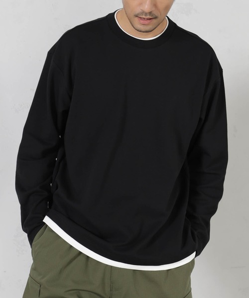 FOUND GOOD(ファウンドグッド)の「クッションレイヤードロンT(Tシャツ/カットソー・メンズ・ブラック/グレー系/ベージュ・S/M/L/XL)」の1枚目の写真