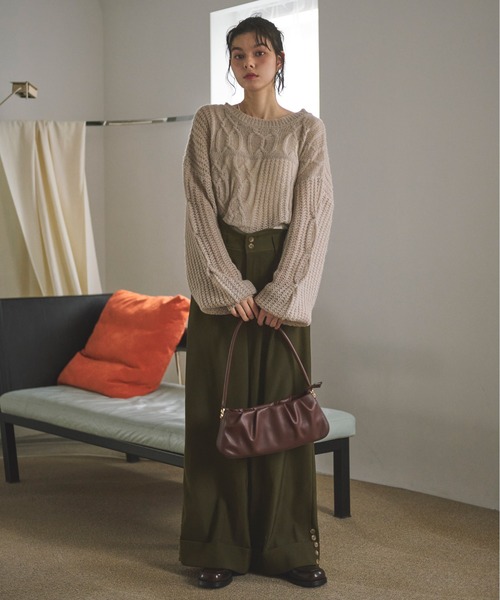 パンツ saka ヘビーツイル ワイドストレート ダブルインタック グルカチノパンツ