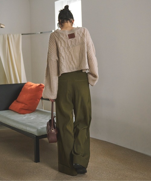 パンツ Double Waist Asymmetry Tuck Pants パンツ Double Waist Asymmetry Tuck Pants パンツ Double Waist