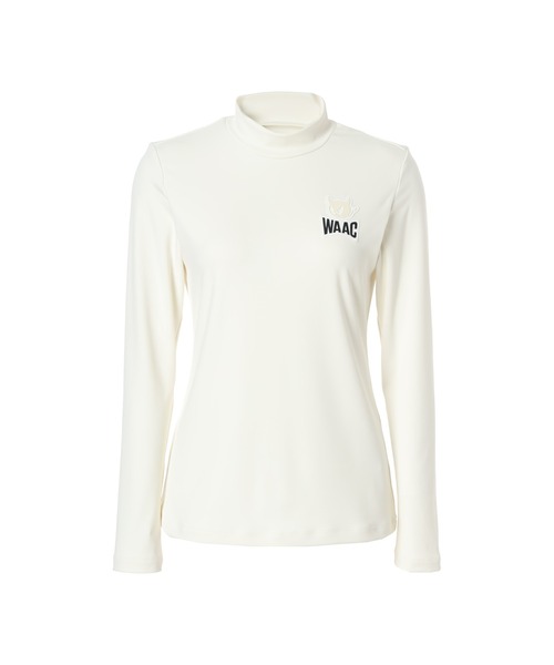 WAAC(ワック)の「WOMENS PLAYERS EDITION BASICベア天竺 長袖モックネック(Tシャツ/カットソー・レディース・ブラック/ダークグリーン/アイボリー・SMALL/X-SMALL/MEDIUM)」の2枚目の写真