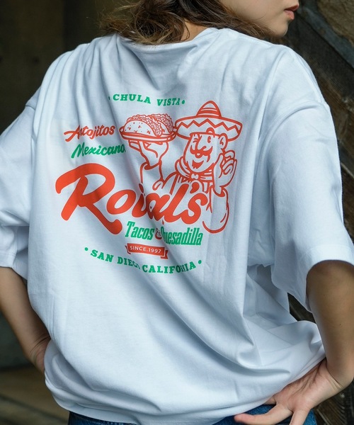 roial(ロイアル)の「DESIGN TEE/ROIAL(ロイアル)無地ワンポイント タコスバックプリント 半袖シャツ(Tシャツ/カットソー・メンズ・チャコールグレー/ホワイト・LARGE)」の1枚目の写真